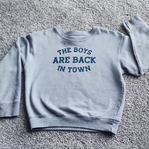 Stylish Gray Sweatshirt with Blue Text for Kids